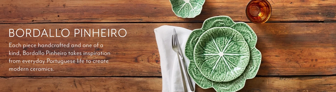 Bordallo Pinheiro. Each piece handcrafted and one of a kind, Bordallo Pinheiro takes inspiration from everyday Portugese life to create modern ceramics.